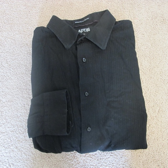 Apt. 9 Men's Black Dress Shirt Size XL GUC - Picture 2 of 3